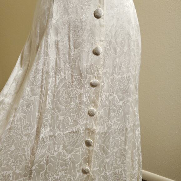 Vintage JODY Ivory Bridal Cottage field Corset Embossed Dress - Picture 7 of 15